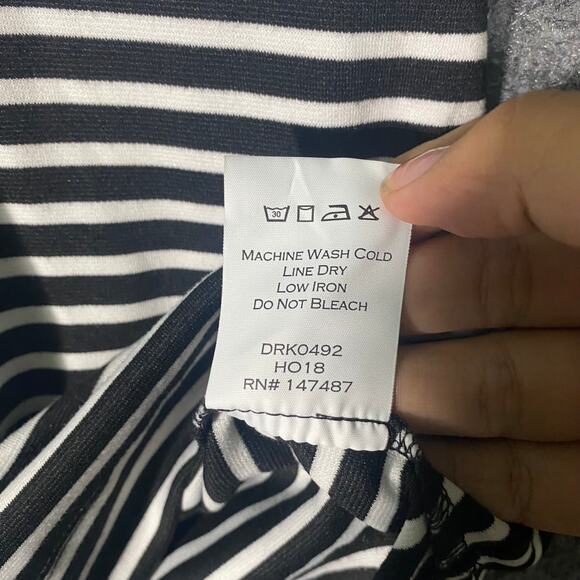 Draper James Mini Dress XS Black White Striped Persley Ponte Knit Preppy - Picture 11 of 11